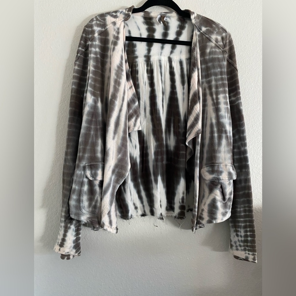 Xcvi Cardigan Tie Dye Cropped Boho Hippie Festival Cotton